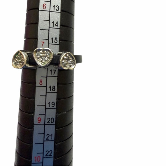 Estate Sterling Silver Sliding Heart Charm Ring Black Uncleaned & Unresearched - Picture 14 of 16